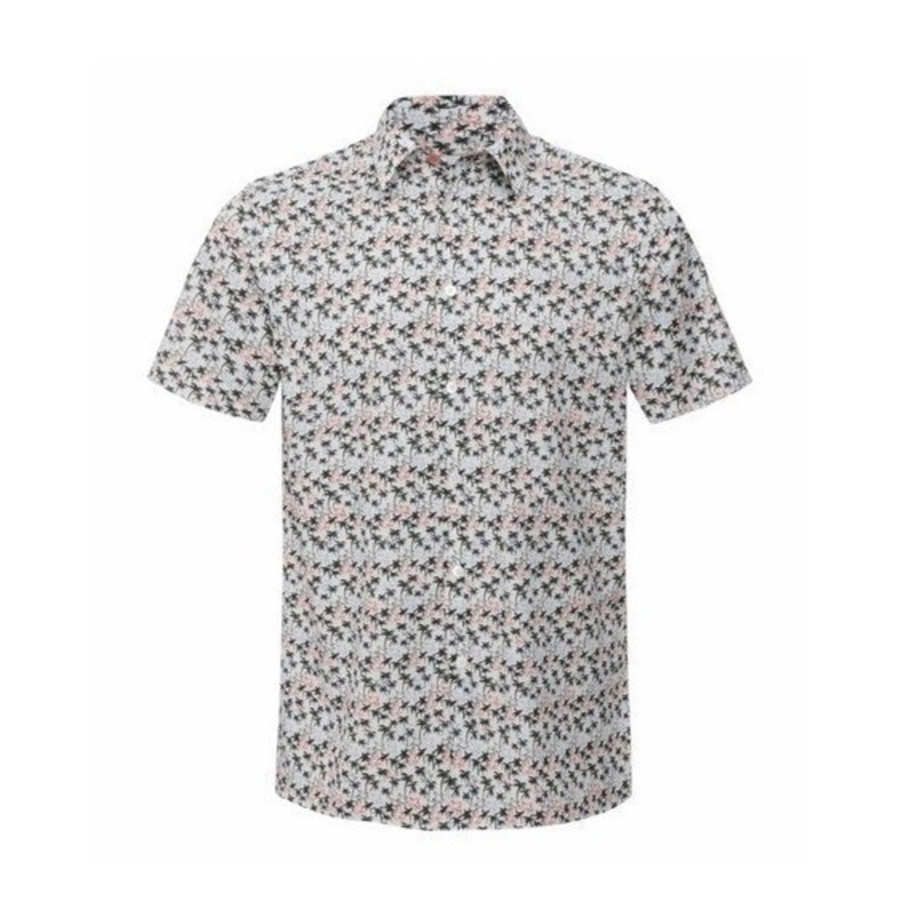 Paul Smith Short Sleeve Palm Print Casual Fit Button Down‎ Shirt M